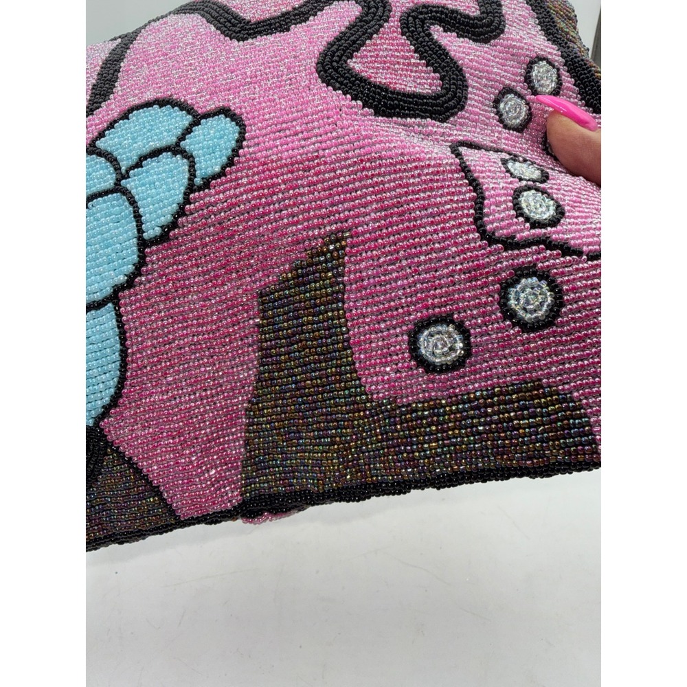 Another Y & S Original Hand Beaded Abstract Art Shoulder Tote Glass Seed Bead - Picture 5 of 12